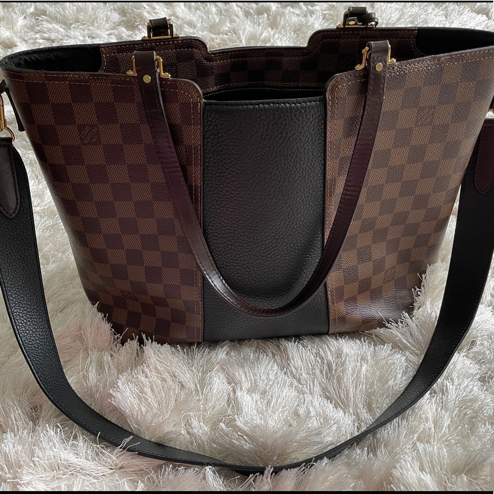 Louis Vuitton Damier Canvas and Taurillon Leather Jersey Tote Bag